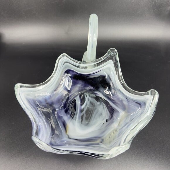 Slag Art Glass Duck Swan Glass Dish Bowl Centerpiece Multicolor Swirls Glassware - Picture 7 of 10